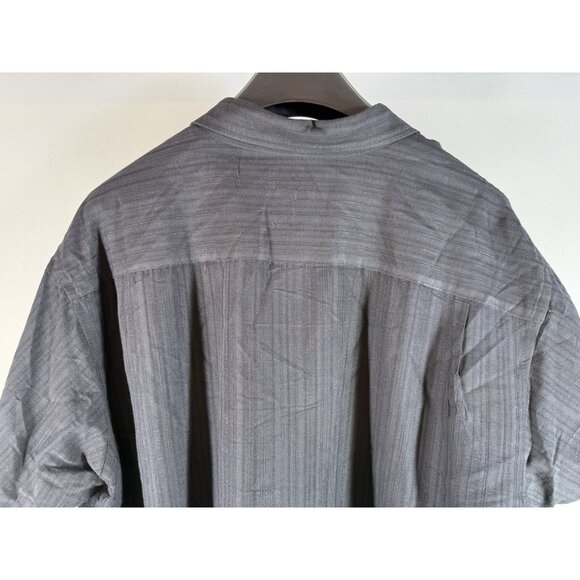 Van Heusen Short Sleeve Button Up Shirt, Black/Charcoal, Men's Size XXL - Picture 7 of 10